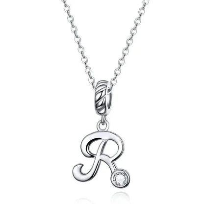 Collier classique avec initiale en argent sterling 925