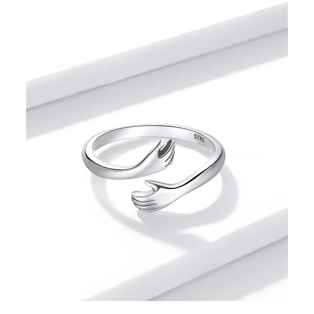Bague Étreinte en Argent Sterling (Ajustable)