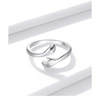 Bague Étreinte en Argent Sterling (Ajustable)