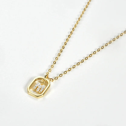 Collier initial personnalisé en argent sterling 925