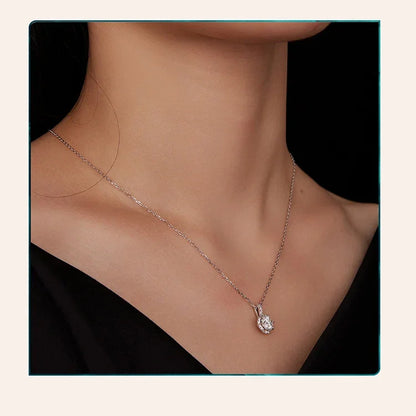 Petal Perfection 1ct Moissanite Sterling Silver Pendant Necklace