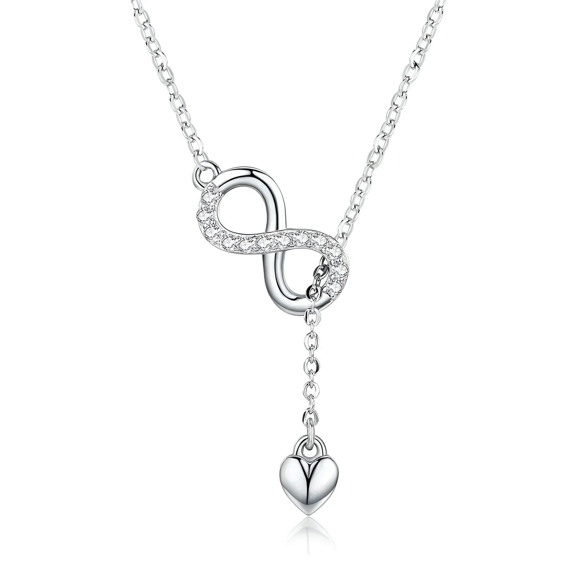 Amour éternel : délicat collier infini en argent sterling