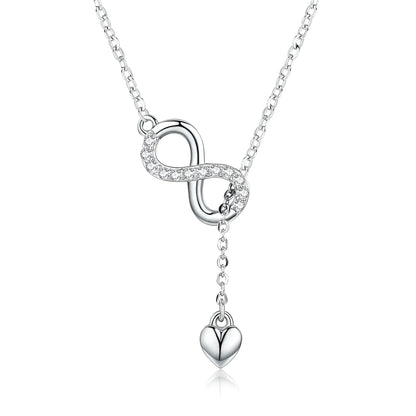 Amour éternel : délicat collier infini en argent sterling