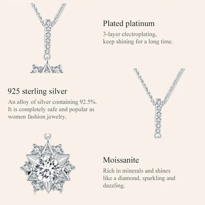 Celestial Sparkle 1ct Moissanite Sterling Silver Star Pendant Necklace