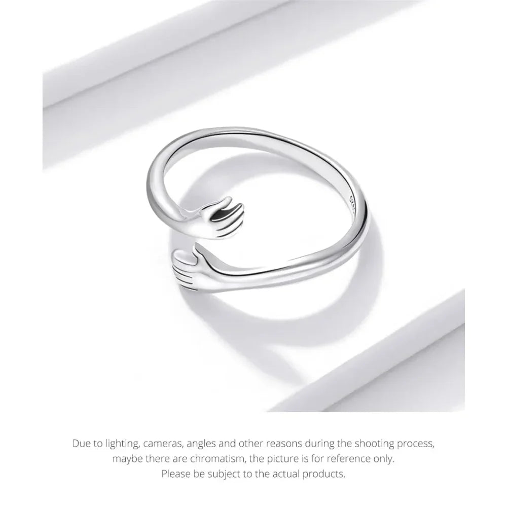 Bague Étreinte en Argent Sterling (Ajustable)