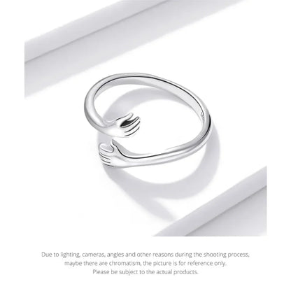 Bague Étreinte en Argent Sterling (Ajustable)
