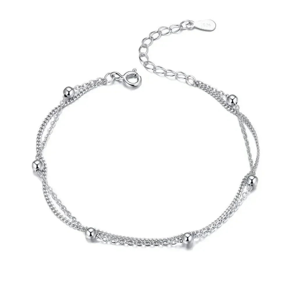 Bracelet à double chaîne en argent sterling 925