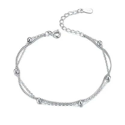 Bracelet à double chaîne en argent sterling 925