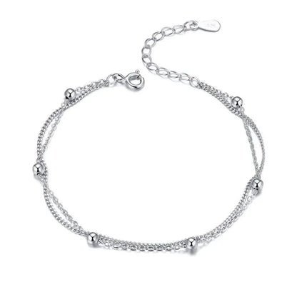 Bracelet à double chaîne en argent sterling 925