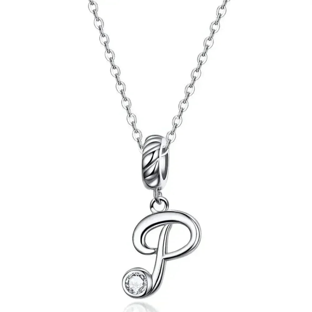 Collier classique avec initiale en argent sterling 925