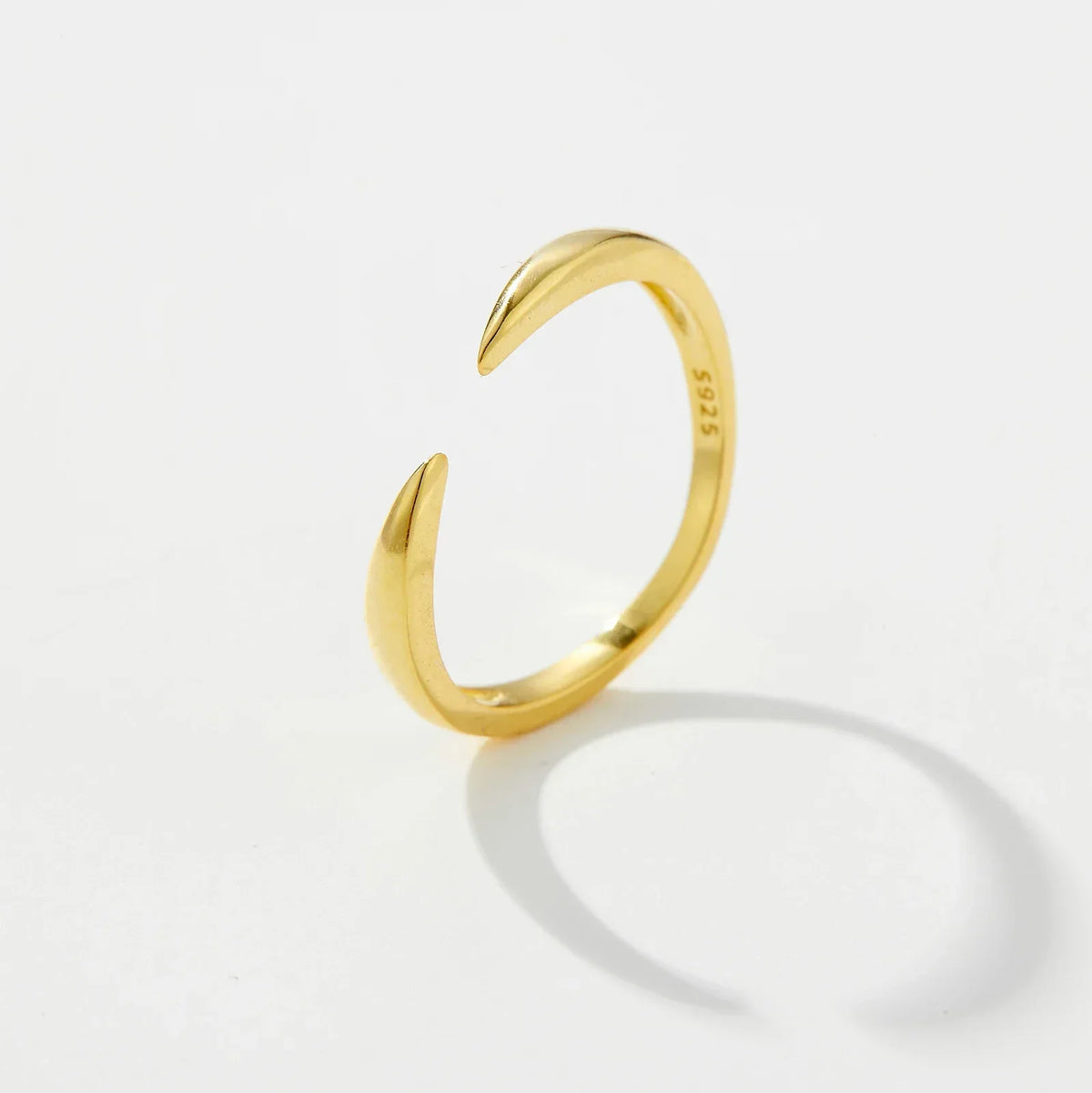 Bague ouverte Talon en argent sterling 925 doré