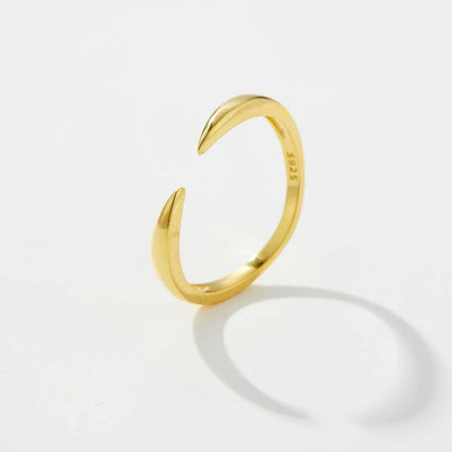 Bague ouverte Talon en argent sterling 925 doré