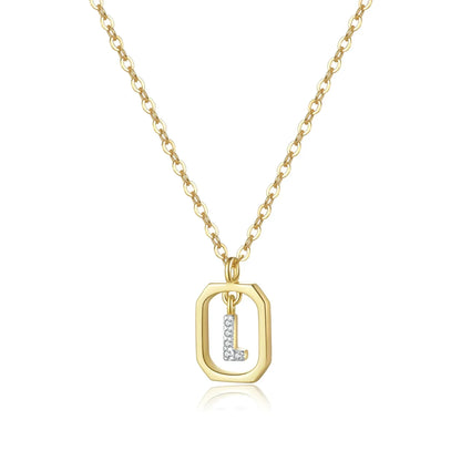 Collier initial personnalisé en argent sterling 925