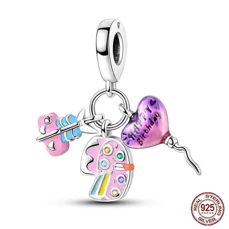 Breloque d'anniversaire Festive Fun en argent sterling