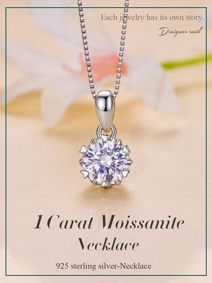 Collier pendentif en argent sterling avec moissanite 1 carat Stellar Shine