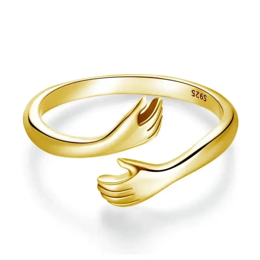 Bague Étreinte en Argent Sterling (Ajustable)