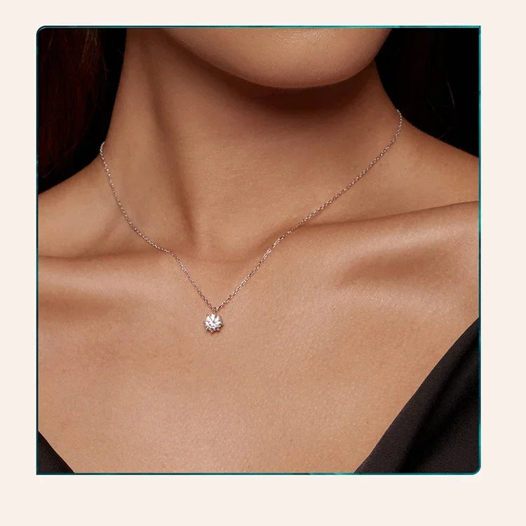 Collier pendentif éblouissant en argent sterling avec moissanite de 0,8 carat