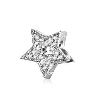 Breloques en argent sterling 925 avec cristaux 5A transparents en forme de cœur et de X pour bracelet et pendentif de collier