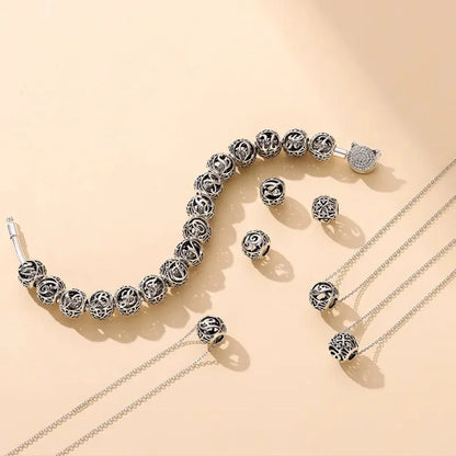 Perle breloque initiale en argent sterling 925