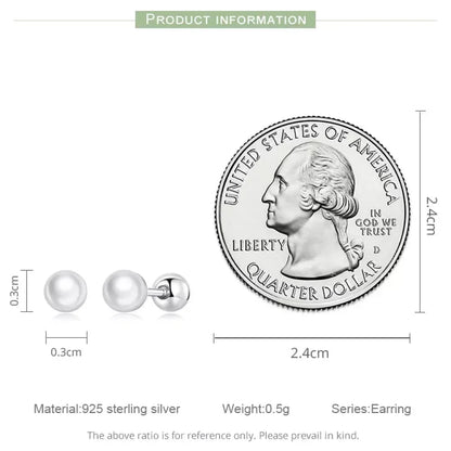 Charme et élégance : clous d'oreilles à vis en argent sterling 925 avec perles