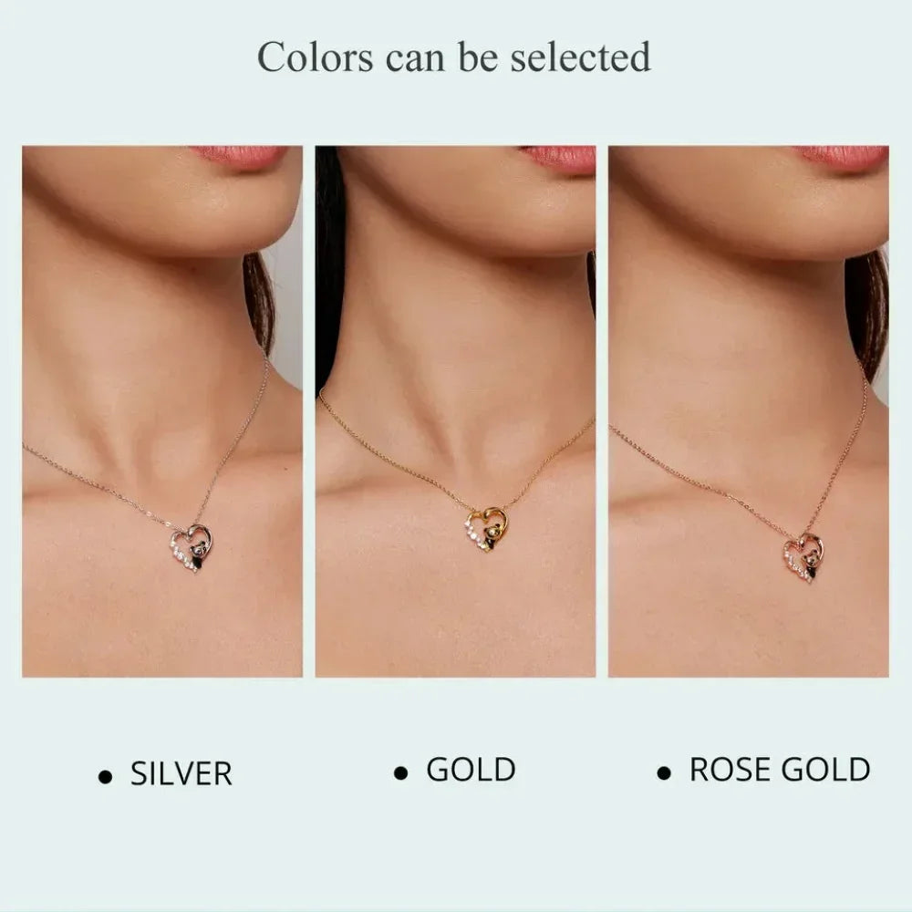 Collier Panda Bébé en Argent Sterling 925 avec Cristal | Pendentif Animal Mignon en Émail Chaîne Maillon | Cadeau pour Femme - 17.71'' Scn453
