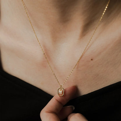 Collier initial personnalisé en argent sterling 925