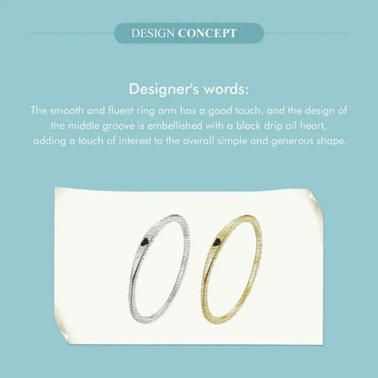 Bague de mariage en argent sterling 925 en forme de cœur – Symbole d'amour, bague de promesse empilable en 2 couleurs (taille 5-10)
