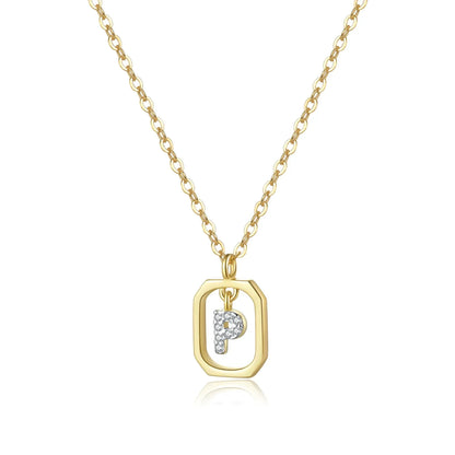 Collier initial personnalisé en argent sterling 925