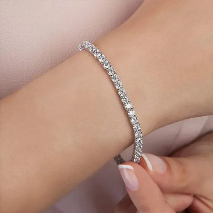 Bracelet de tennis en argent sterling 925 et zircone cubique