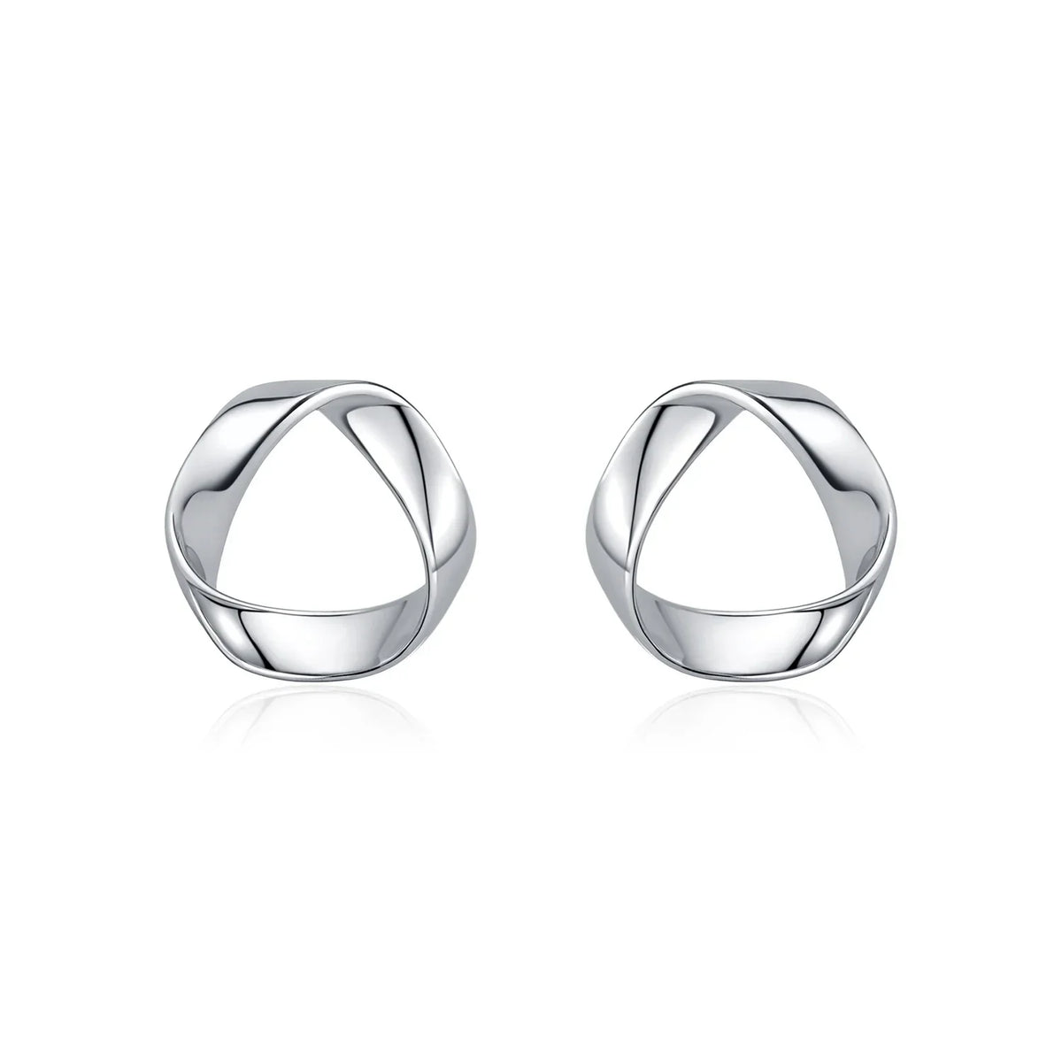 925 Sterling Silver Minimalist Wavy Stud Earrings - Women Fine Jewelry