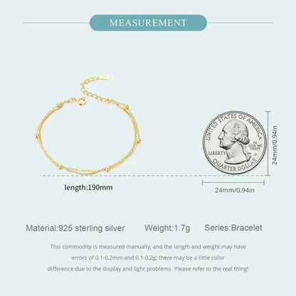Bracelet à double chaîne en argent sterling 925