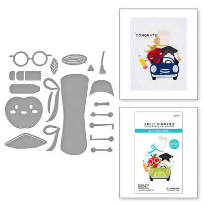 Matrices de découpe gravées Gnome Drive Graduation de la collection Gnome Drive