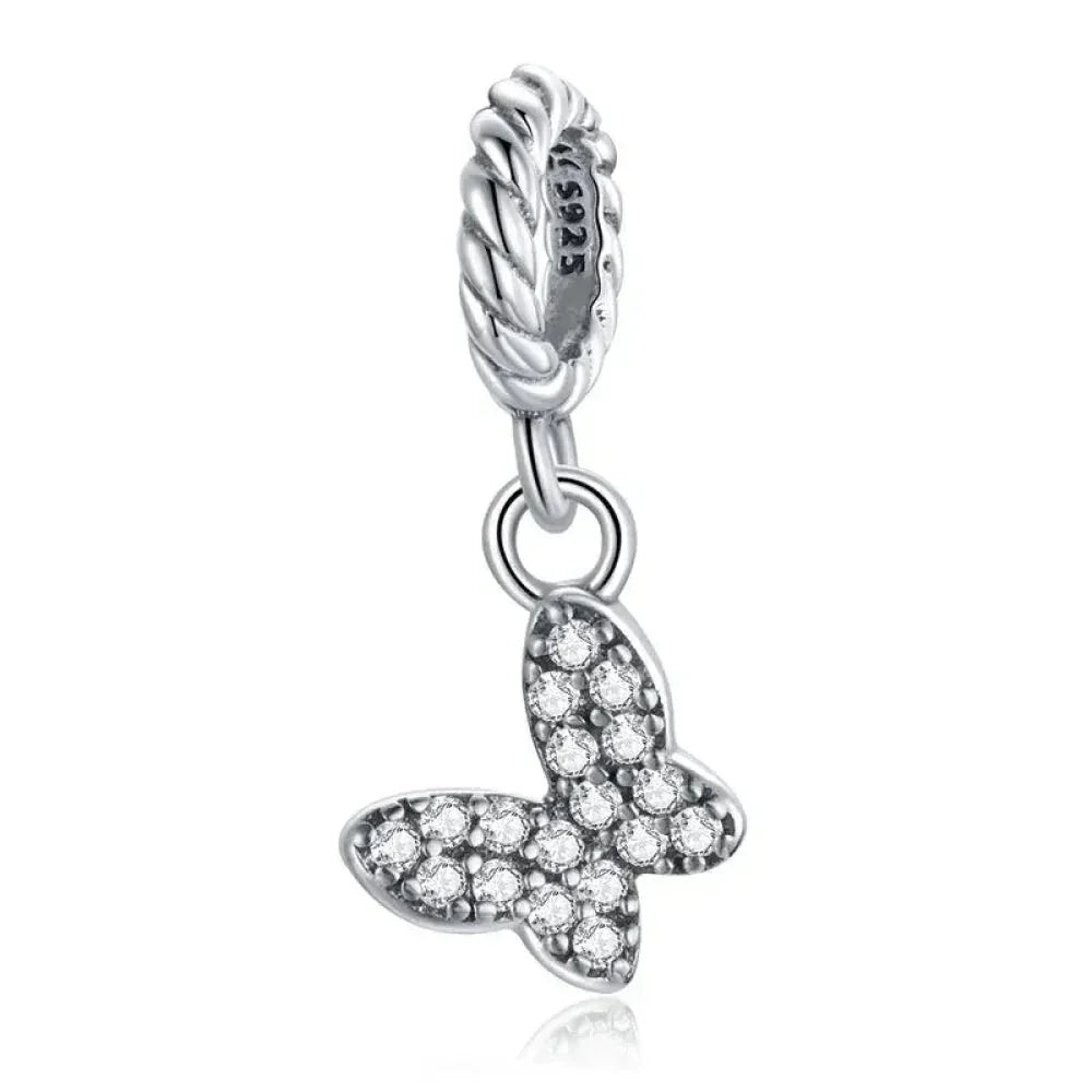 Breloques en argent sterling 925 avec cristaux 5A transparents en forme de cœur et de X pour bracelet et pendentif de collier