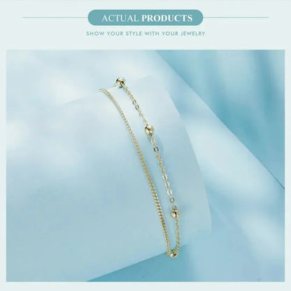 Bracelet à double chaîne en argent sterling 925