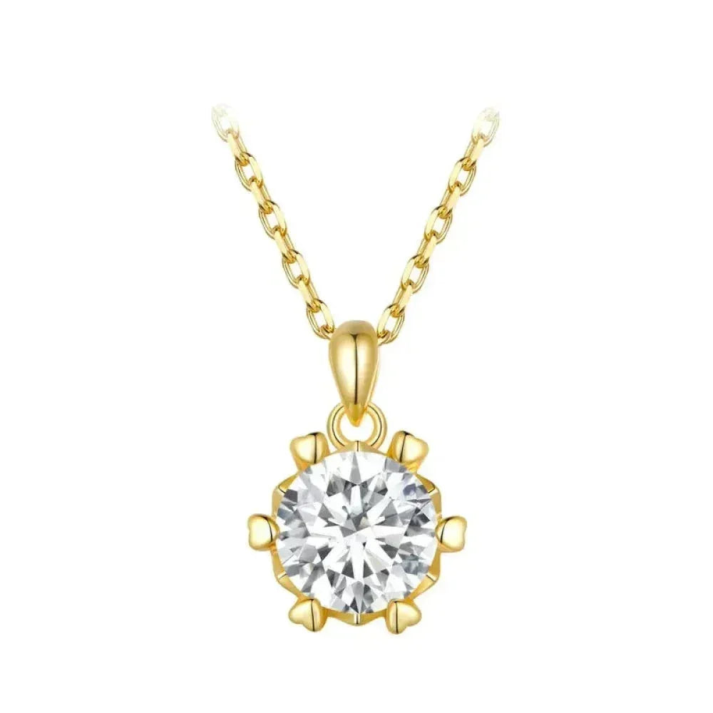Superbe Collier Pendentif Moissanite 1 Carat | Argent Sterling 925 | Bijoux Fins de Mariage et de Mariée