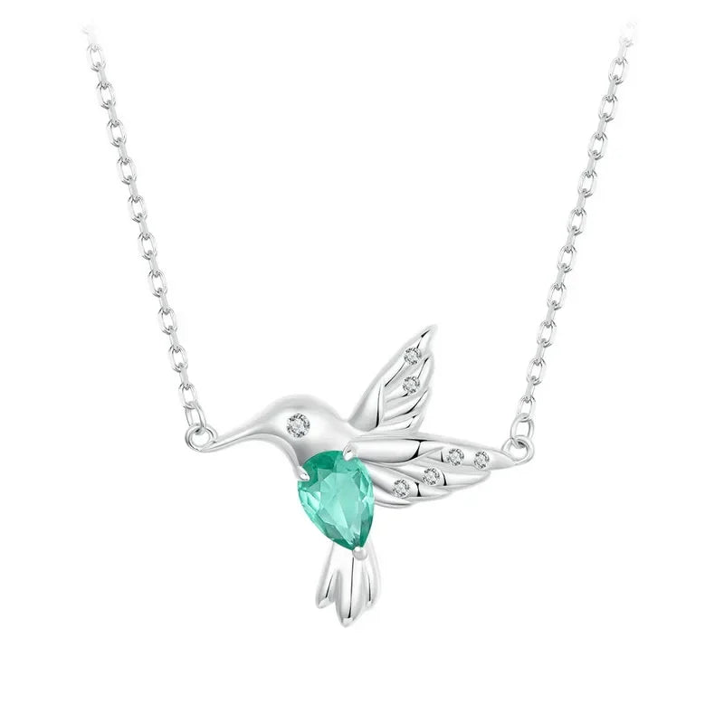 Collier élégant avec pendentif colibri en argent sterling