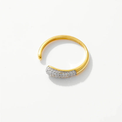 Bague réglable en argent sterling 925 et zircon