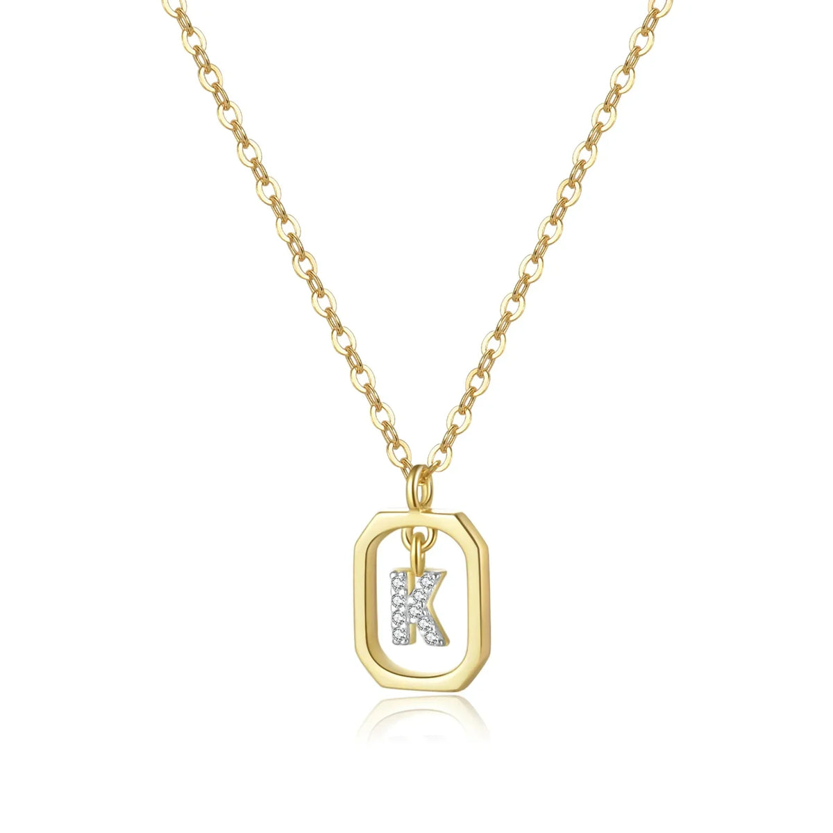 Collier initial personnalisé en argent sterling 925