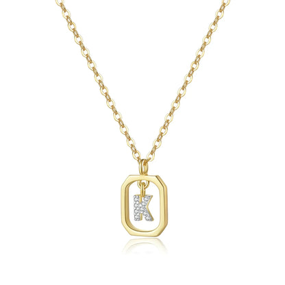 Collier initial personnalisé en argent sterling 925