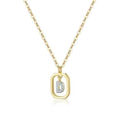 Collier initial personnalisé en argent sterling 925