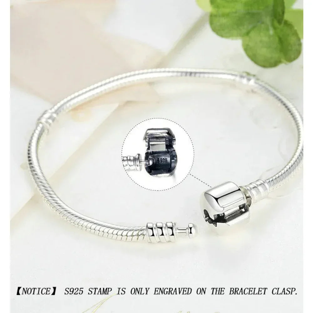 Bracelet jonc à breloques chaîne serpent en argent sterling – Fermoir barillet de 3 mm