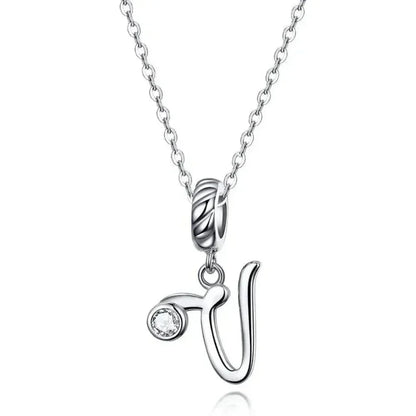 Collier classique avec initiale en argent sterling 925