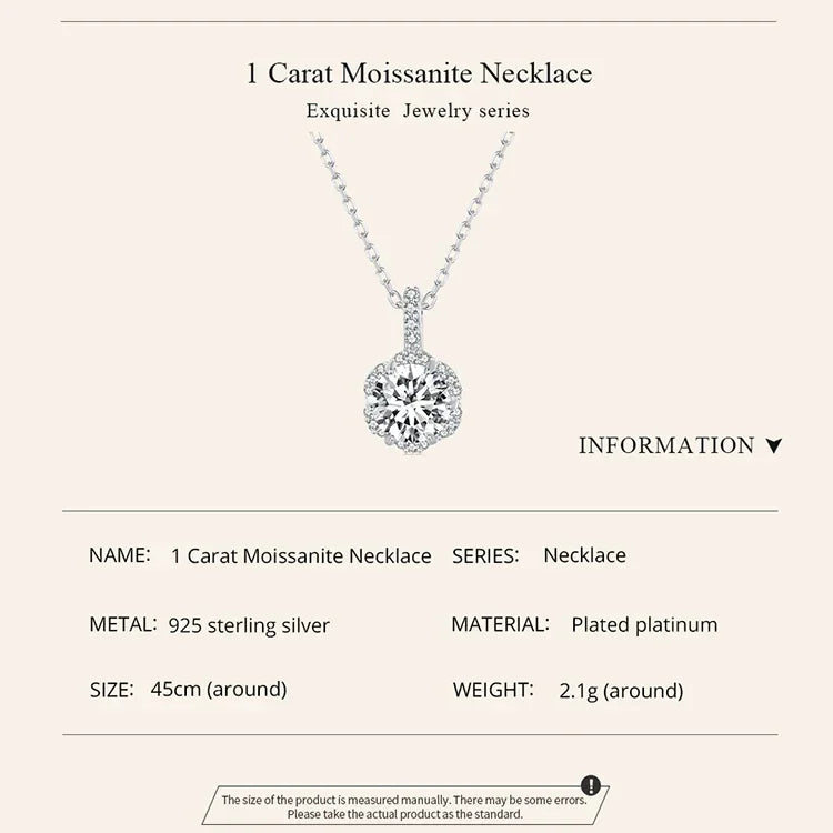 Petal Perfection 1ct Moissanite Sterling Silver Pendant Necklace