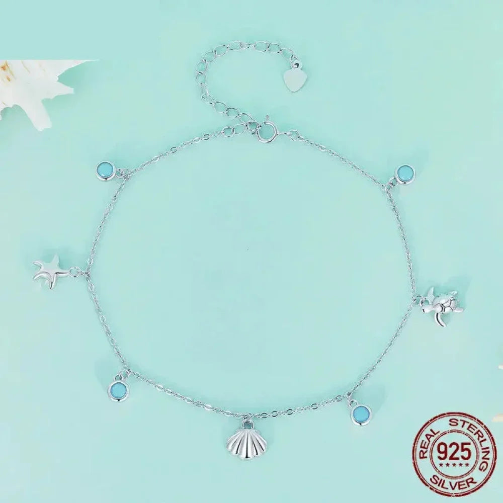 Le jonc de cheville Tropical Opal Sea Star & Shell