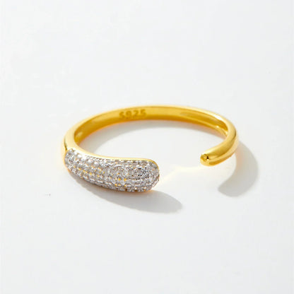 Bague réglable en argent sterling 925 et zircon