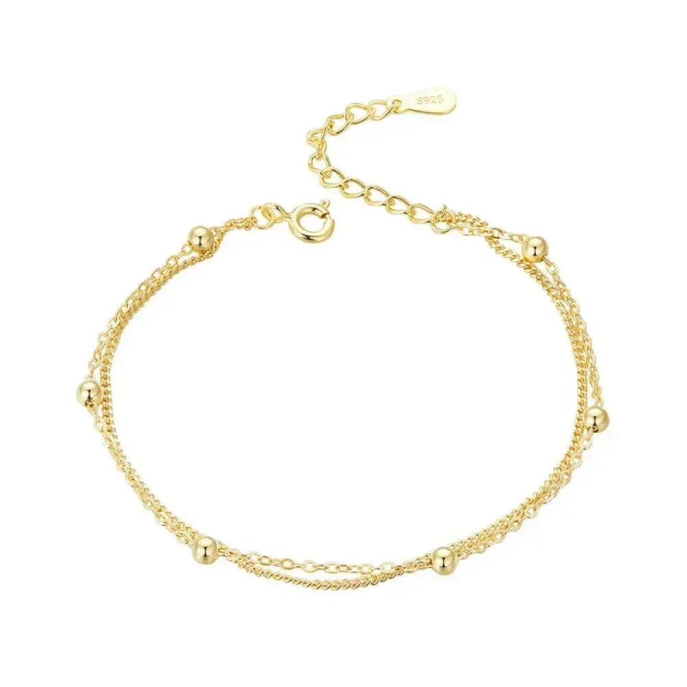 Bracelet à double chaîne en argent sterling 925