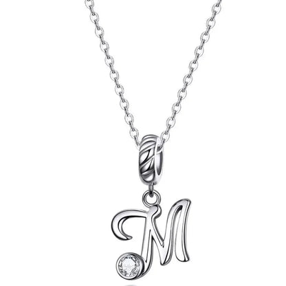 Collier classique avec initiale en argent sterling 925