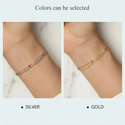 Bracelet à double chaîne en argent sterling 925