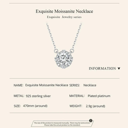 Alternative éblouissante au diamant : Collier pendentif en argent sterling avec moissanite de 1 carat