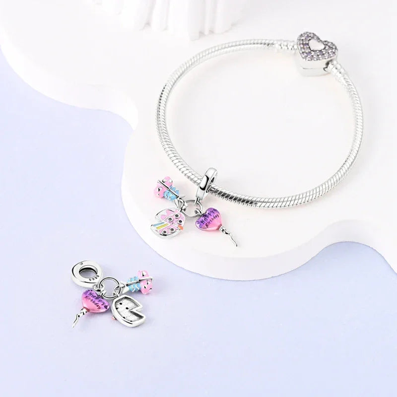 Breloque d'anniversaire Festive Fun en argent sterling
